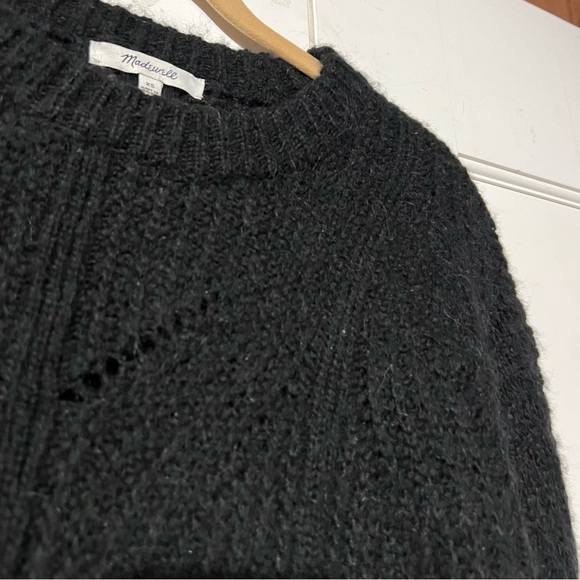 Madewell Charley Crewneck Sweater Black ALPACA Size XS Knit Comfy Fall - Picture 4 of 4